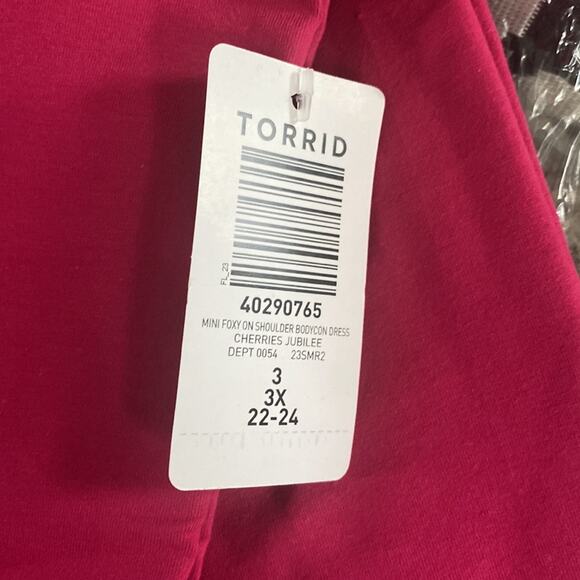 Torrid Cherries Jubilee Mini Foxy Bodycon One Shoulder Dress - Picture 8 of 9